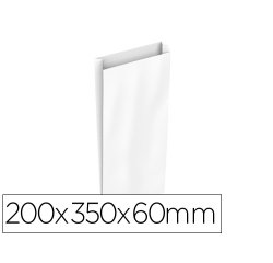 Sobre papel basika celulosa blanco con fuelle m 200x350x60 mm paquete de 25 unidades