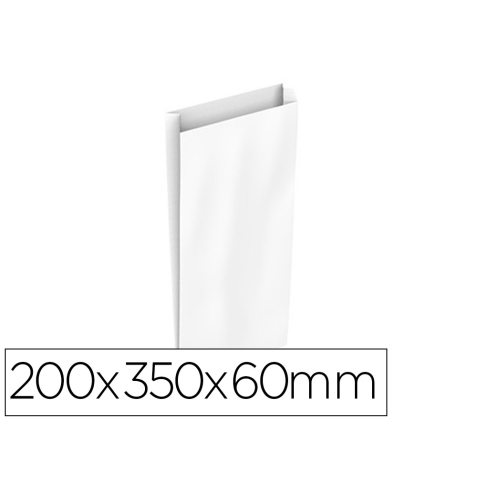 Sobre papel basika celulosa blanco con fuelle m 200x350x60 mm paquete de 25 unidades