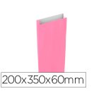 Sobre papel basika celulosa rosa con fuelle m 200x350x60 mm paquete de 25 unidades