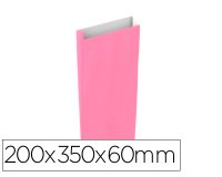 Sobre papel basika celulosa rosa con fuelle m 200x350x60 mm paquete de 25 unidades