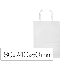 Bolsa papel q-connect celulosa blanco xs con asa retorcida 180x240x80 mm