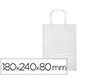 Bolsa papel q-connect celulosa blanco xs con asa retorcida 180x240x80 mm