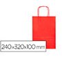 Bolsa papel q-connect celulosa rojo s con asa retorcida 240x320x100 mm