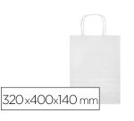 Bolsa papel q-connect celulosa blanco l con asa retorcida 320x400x140 mm