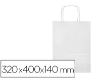 Bolsa papel q-connect celulosa blanco l con asa retorcida 320x400x140 mm