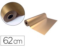 Papel de regalo basika metalizado oro bobina ancho 62 cm longitud 80 m