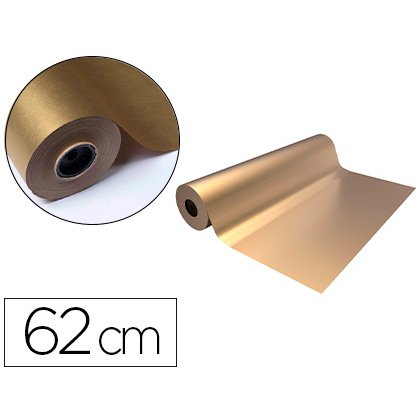 Papel de regalo basika metalizado oro bobina ancho 62 cm longitud 80 m