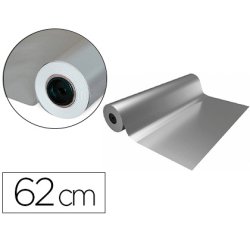 Papel de regalo basika metalizado plata bobina ancho 62 cm longitud 80 m