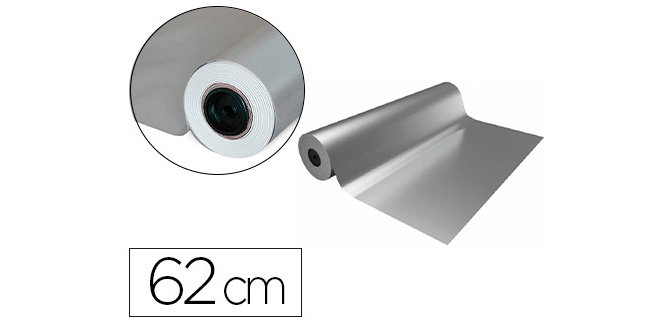 Papel de regalo basika metalizado plata bobina ancho 62 cm longitud 80 m