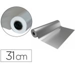 Papel de regalo basika metalizado plata bobina ancho 31 cm longitud 80 m