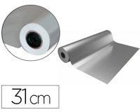 Papel de regalo basika metalizado plata bobina ancho 31 cm longitud 80 m