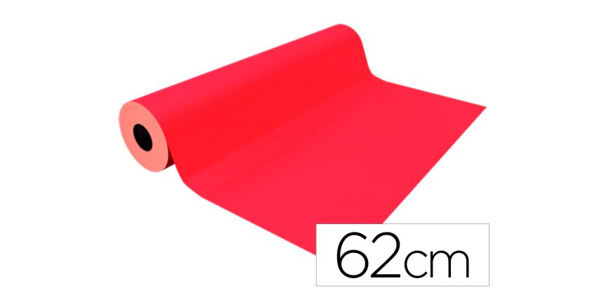 Papel de regalo basika metalizado rojo bobina ancho 62 cm longitud 80 m