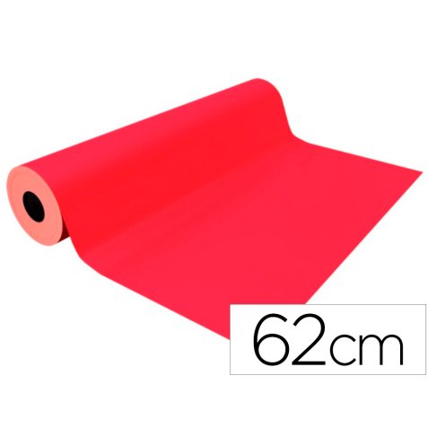 Papel de regalo basika rojo bobina ancho 62 cm longitud 80 m