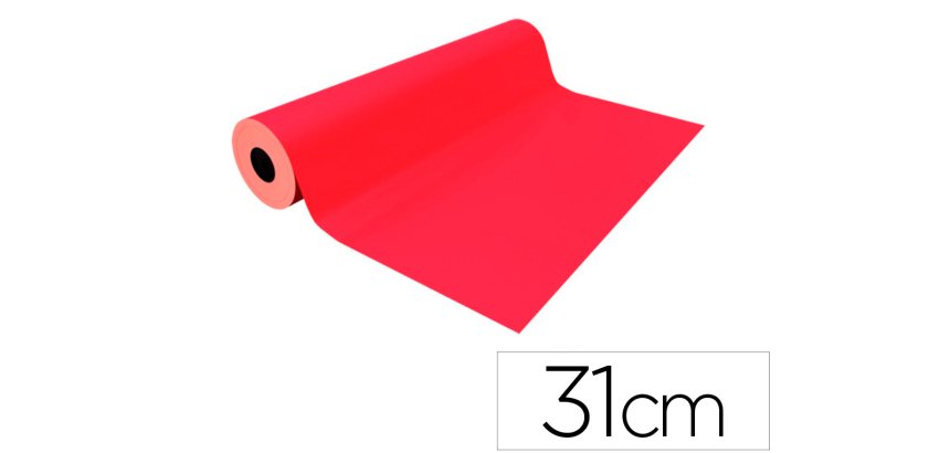 Papel de regalo basika metalizado rojo bobina ancho 31 cm longitud 80 m