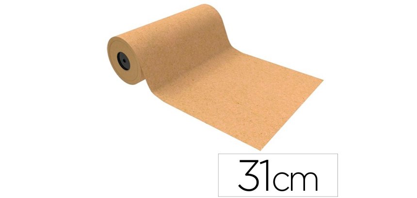 Papel de regalo basika kraft liso natural ancho 31 cm longitud 80 m