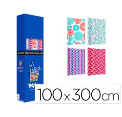 Papel de regalo basika todo año rollo ancho 1 m longitud 3 m modelos surtidos gramaje 50 gr