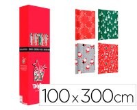 Papel de regalo basika navidad rollo ancho 1 mt longitud 3 m modelos surtidos gramaje 50 gr