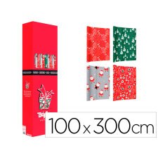 Papel de regalo basika navidad rollo ancho 1 mt longitud 3 m modelos surtidos gramaje 50 gr