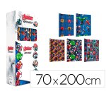 Papel de regalo basika marvel rollo ancho 70 cm longitud 2 m diseños surtidos
