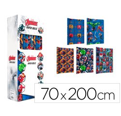 Papel de regalo basika marvel rollo ancho 70 cm longitud 2 mt diseños surtidos