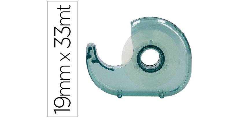 Miniportarrollo liderpapel ecouse 100% plastico reciclado para cinta de 33 m x 19 mm