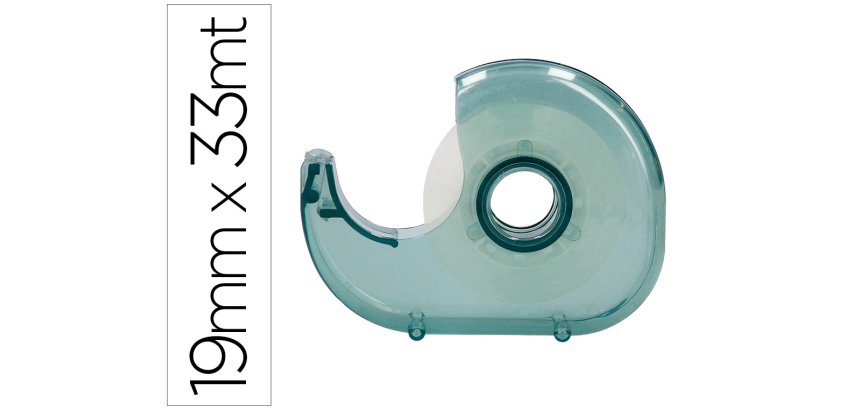 Miniportarrollo liderpapel ecouse 100% plastico reciclado para cinta de 33 mt x 19 mm