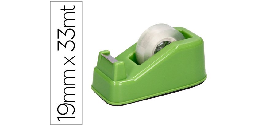 Portarrollo sobremesa liderpapel ecouse 100% plastico reciclado para cinta de 33 m color verde