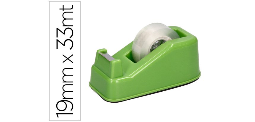 Portarrollo sobremesa liderpapel ecouse 100% plastico reciclado para cinta de 33 m color verde