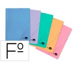Carpeta liderpapel gomas tres solapas carton plastificado folio colores pasteles surtidos