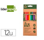 Lápices de colores Liderpapel Ecouse caja de 12 unidades colores surtidos