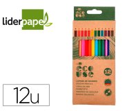 Lápices de colores Liderpapel Ecouse caja de 12 unidades colores surtidos