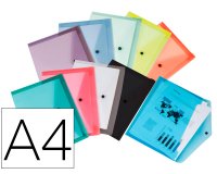 Carpeta liderpapel dossier broche transparente din a4 paquete de 12 unidades colores surtidos