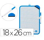 Pizarra blanca liderpapel 18x26 cm doble cara lisa y cuadriculada con rotulador y borrador