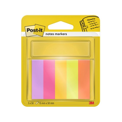 Bloc de notas adhesivas quita y pon post-it mininotas energetic colour 15 x 50 mm 50 hojas pack de 5 unidades