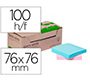 Bloc de notas adhesivas quita y pon q-connect 76x76 mm 100% papel reciclado colores pasteles en caja de carton