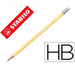 Lapices de grafito con goma stabilo swano mina 2,2 mm dureza hb amarillo pastel