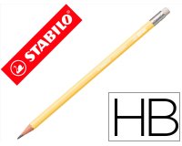 Lapices de grafito con goma stabilo swano mina 2,2 mm dureza hb amarillo pastel