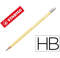 Lapices de grafito con goma stabilo swano mina 2,2 mm dureza hb amarillo pastel