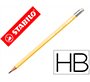 Lapices de grafito con goma stabilo swano mina 2,2 mm dureza hb amarillo pastel