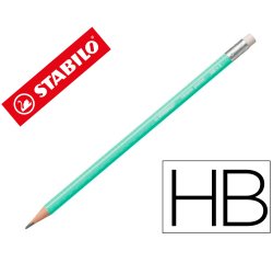 Lapices de grafito con goma stabilo swano mina 2,2 mm dureza hb verde pastel