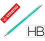 Lapices de grafito con goma stabilo swano mina 2,2 mm dureza hb verde pastel