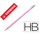 Lapices de grafito con goma stabilo swano mina 2,2 mm dureza hb lila pastel
