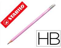 Lapices de grafito con goma stabilo swano mina 2,2 mm dureza hb lila pastel