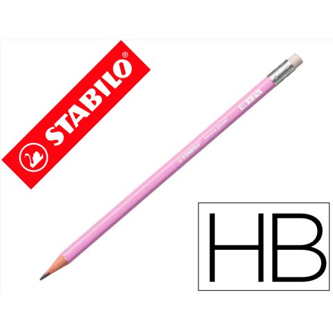 Lapices de grafito con goma stabilo swano mina 2,2 mm dureza hb lila pastel