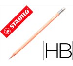 Lapices de grafito con goma stabilo swano mina 2,2 mm dureza hb melocoton pastel