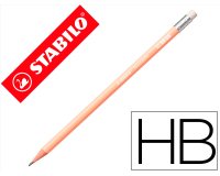 Lapices de grafito con goma stabilo swano mina 2,2 mm dureza hb melocoton pastel