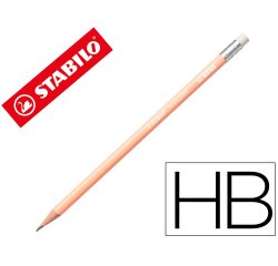 Lapices de grafito con goma stabilo swano mina 2,2 mm dureza hb melocoton pastel