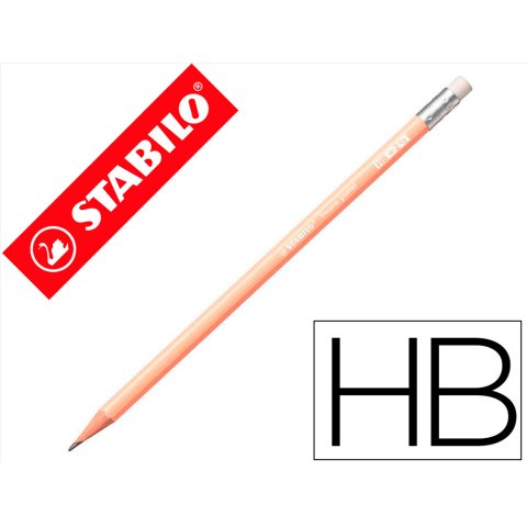 Lapices de grafito con goma stabilo swano mina 2,2 mm dureza hb melocoton pastel