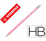 Lapices de grafito con goma stabilo swano mina 2,2 mm dureza hb rosa pastel