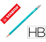 Lapices de grafito con goma stabilo swano mina 2,2 mm dureza hb azul pastel